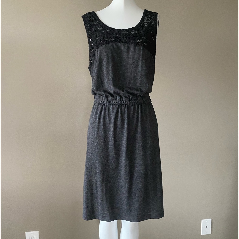 Joe Fresh Heather Grey Summer Dress w/Black Embroidery - Large